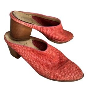 AMALFI By Rangoni Woman’s Pink Woven Sandals with Heel, Sz 10 M
